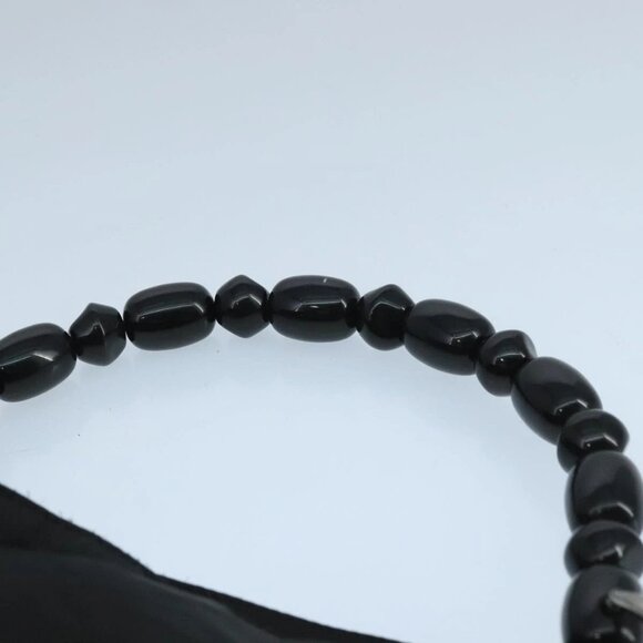 Christian Dior Maris Pearl Hand Bag Leather Black Silver Auth bs20633 - Picture 9 of 16